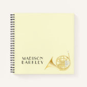 Französisch Horn Musician Band Teacher Notebook Notizblock (Vorderseite)
