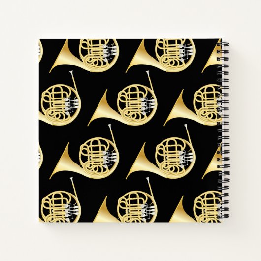Französisch Horn Musician Band Teacher Notebook Notizblock (Rückseite)