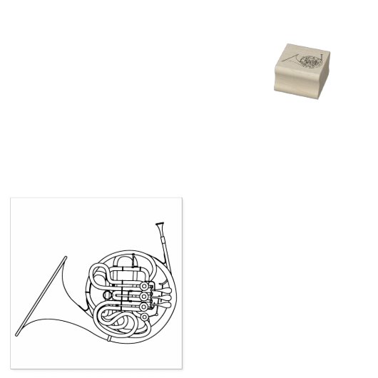 Französisch Horn Musician Band Teacher Rubber Brie Gummistempel (Stempel)