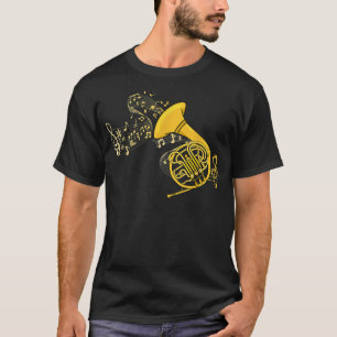 Französisch Horn Musik Lover Big Band Instrument F T-Shirt