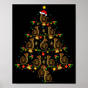 Französisch Horn Musikliebhaber Weihnachtsgeschenk Poster