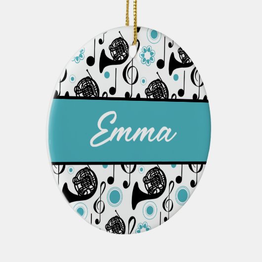 Französisch Horn Player Musician Gift Personalisie Keramik Ornament (Rechts)