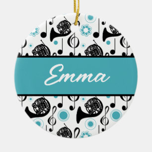 Französisch Horn Player Musician Gift Personalisie Keramik Ornament