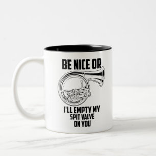 Französisch Horn Spit Valve Niedlich Trumpet Musi Zweifarbige Tasse