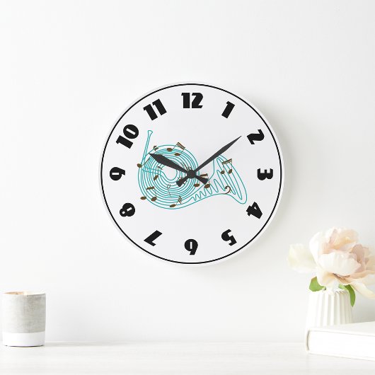 Französisch-Horn-Uhr Große Wanduhr