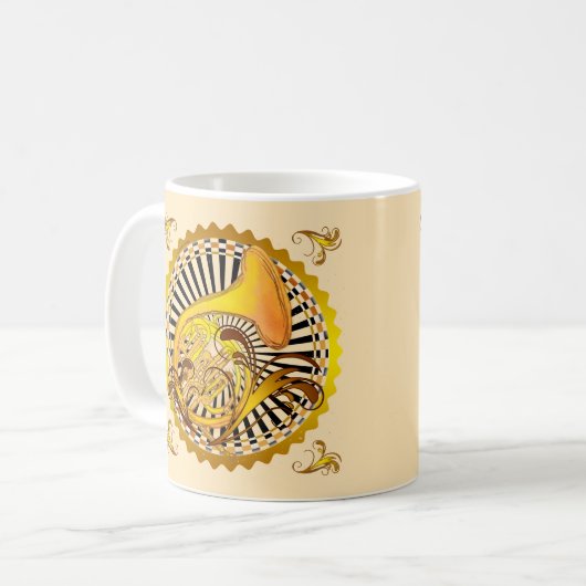 Französisch-Horn-Wirbel Kaffeetasse (Vorderseite Links)