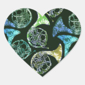 Französisch Hörner Daisy Band Klassenlehrer Herz-Aufkleber (Vorderseite)