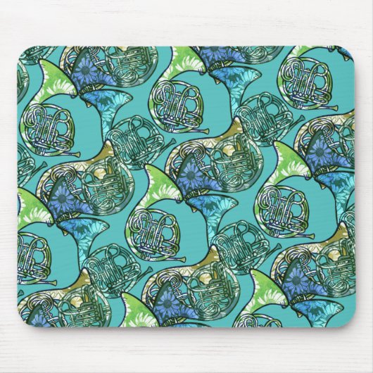 Französisch Hörner Daisy Band Klassenlehrer Mousepad (Vorne)