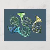 Französisch Hörner Daisy Band Klassenlehrer Postkarte (Vorderseite)