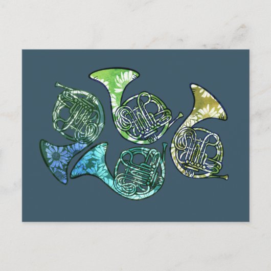 Französisch Hörner Daisy Band Klassenlehrer Postkarte (Vorderseite)