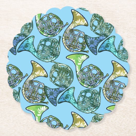 Französisch Hörner Daisy Band Klassenlehrer Untersetzer (Vorderseite)