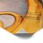 Französisch Hörner Musiker Funny Frog Escape Artis Poster (Ecke)