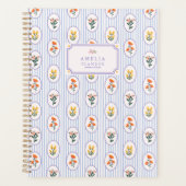 Französisch, Hütte Blumenmuster, blaue Streifen Planer (Vorderseite)