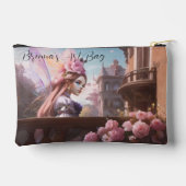 Französisch Inspiriert Pink-Aquarellbindertasche Zubehörtasche (Rückseite)