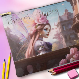 Französisch Inspiriert Pink-Aquarellbindertasche Zubehörtasche
