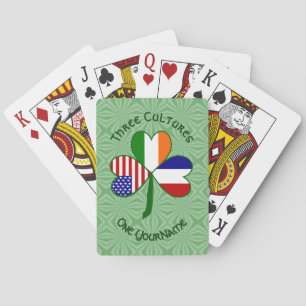 Französisch Irisch Amerikanische Flagge Kleeblatt  Spielkarten