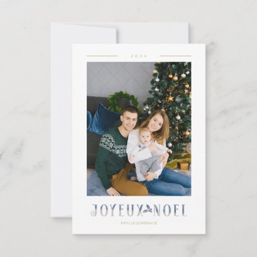 Französisch Joyeux Noël Modern Calligraphy Custom (Vorderseite)