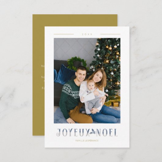 Französisch Joyeux Noël Modern Calligraphy Custom  (Vorne/Hinten)