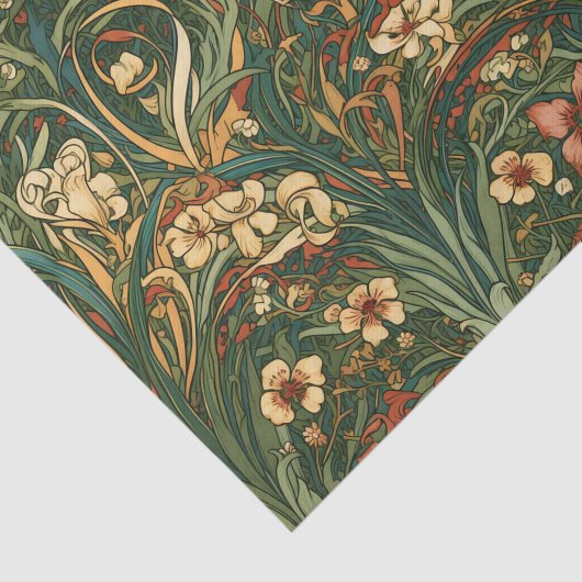 Französisch, Jugendstil inspiriert Feld der Wildbl Seidenpapier (Ausschnitt)