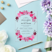 Französisch Kissed Sweet Berry Trauben Blume Hochz Acryleinladungen (In Situ (Hochzeit))