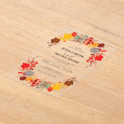 Französisch Kissed Sweet Berry Trauben Blume Hochz Acryleinladungen (Ablage )