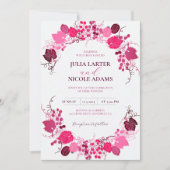 Französisch Kissed Sweet Berry Trauben Blume Hochz Einladung (Vorderseite)