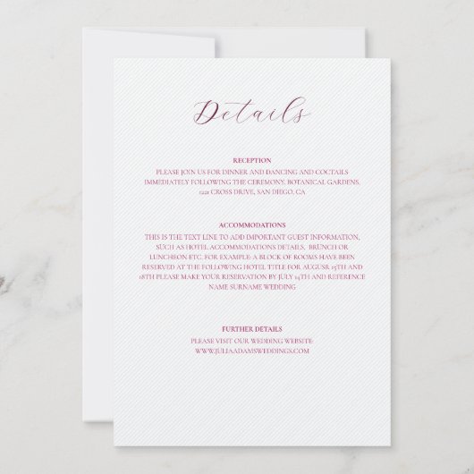 Französisch Kissed Sweet Berry Trauben Blume Hochz Einladung (Rückseite)