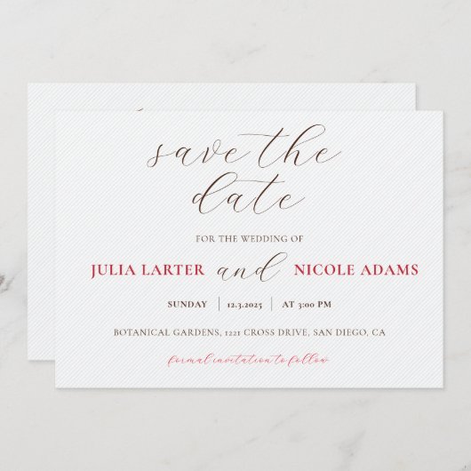 Französisch Kissed Sweet Berry Trauben Blume Hochz Save The Date (Vorne/Hinten)