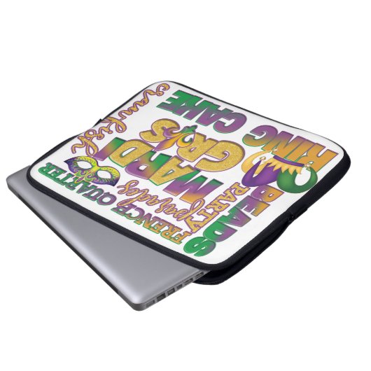 FRANZÖSISCH-KÖNIG CAKE MARDI GRAS LAPTOPSCHUTZHÜLLE (Vorne Knopf)