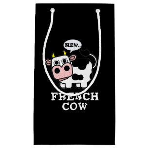 Französisch Kuh Funny Animal Pub Dark BG Kleine Geschenktüte
