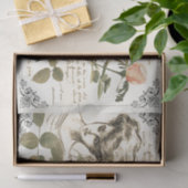 Französisch Lady Pink Rose Französisch Script Vint Seidenpapier (Geschenk)