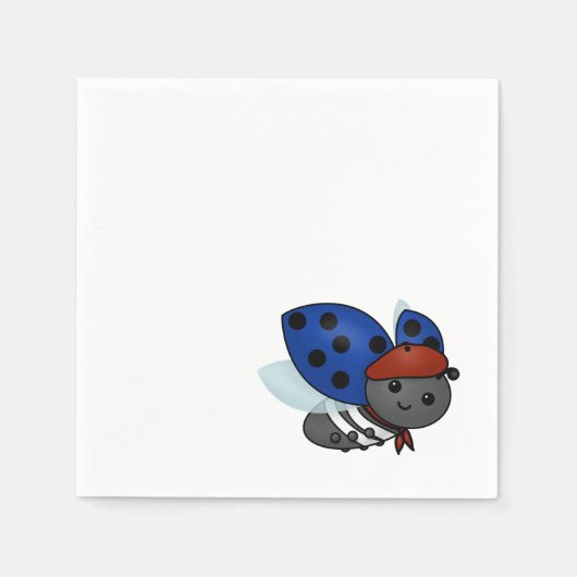 Französisch Ladybug, lächeln Serviette (Vorderseite)