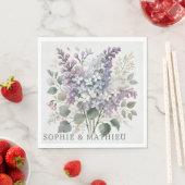 Französisch Lilac Watercolor Flora Eleganter Frühl Serviette (Beispiel)