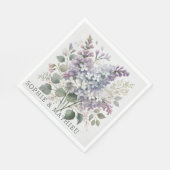Französisch Lilac Watercolor Flora Eleganter Frühl Serviette (Ecke)