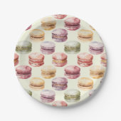 Französisch-Macaron-Muster Pappteller (Vorderseite)