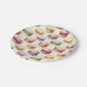 Französisch-Macaron-Muster Pappteller (Schrägansicht)