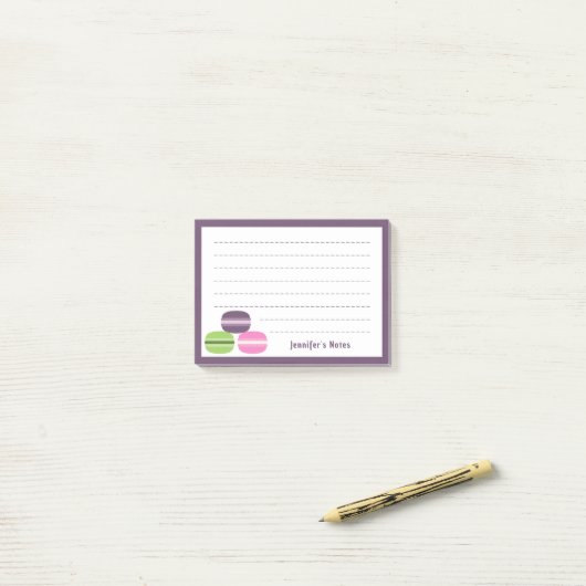 Französisch-Macarons Post-it Klebezettel (Auf Schreibtisch)