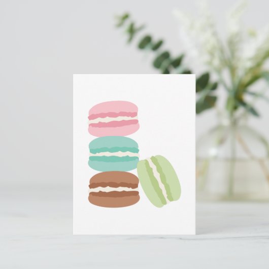 Französisch-Macarons Postkarte (Stehend Vorderseite)