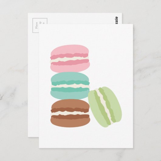 Französisch-Macarons Postkarte (Vorne/Hinten)