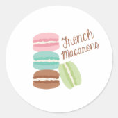 Französisch-Macarons Runder Aufkleber (Vorderseite)