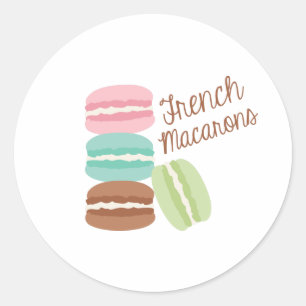 Französisch-Macarons Runder Aufkleber