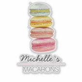 Französisch Macarons Wasserfarbe Handgemalt Aufkleber (Vorderseite)