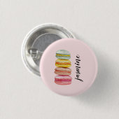 Französisch Macarons Wasserfarbe Handgemalt Button (Vorne & Hinten)
