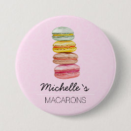 Französisch Macarons Wasserfarbe Handgemalt Button
