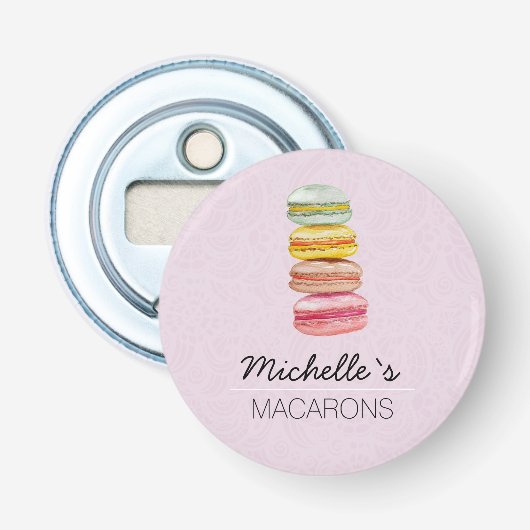 Französisch Macarons Wasserfarbe Handgemalt Flaschenöffner (Vorderseite)