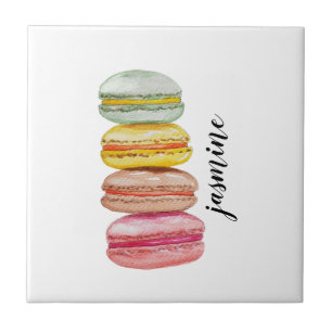 Französisch Macarons Wasserfarbe Handgemalt Fliese