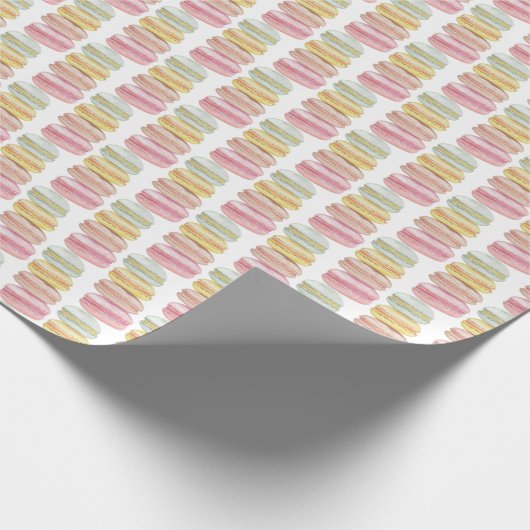 Französisch Macarons Wasserfarbe Handgemalt Geschenkpapier (Ecke)