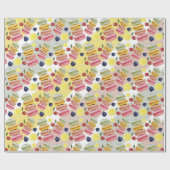 Französisch Macarons Wasserfarbe Handgemalt Geschenkpapier (Flach)