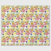 Französisch Macarons Wasserfarbe Handgemalt Geschenkpapier (Flach)