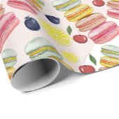 Französisch Macarons Wasserfarbe Handgemalt Geschenkpapier (Rolleneckpunkt)